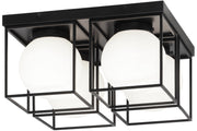 Squircle 4-Light Flush Mount in Black