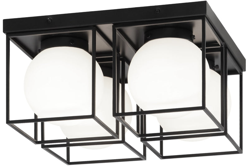 Squircle 4-Light Flush Mount in Black