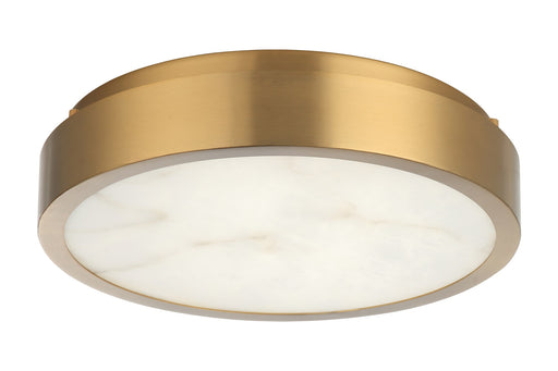 Marblestone 11" LED Flush Mount in Aged Gold Brass