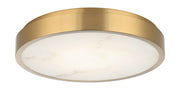 Marblestone 15" LED Flush Mount in Aged Gold Brass