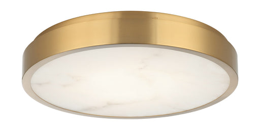 Marblestone 15" LED Flush Mount in Aged Gold Brass