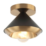 Velax Semi-Flush Mount in Matte Black / Aged Gold Brass