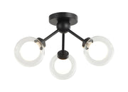 Solaris 3-Light Semi-Flush Mount in Matte Black