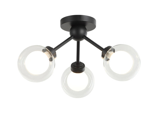 Solaris 3-Light Semi-Flush Mount in Matte Black