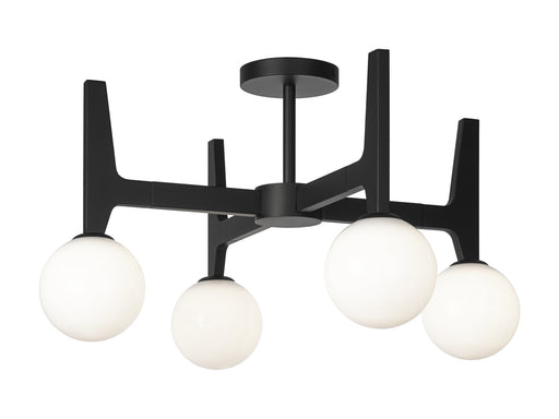 Scriben 4-Light Semi-Flush Mount in Matte Black