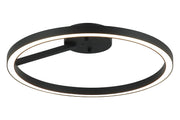 The Trundle 16" LED Semi-Flush Mount in Matte Black