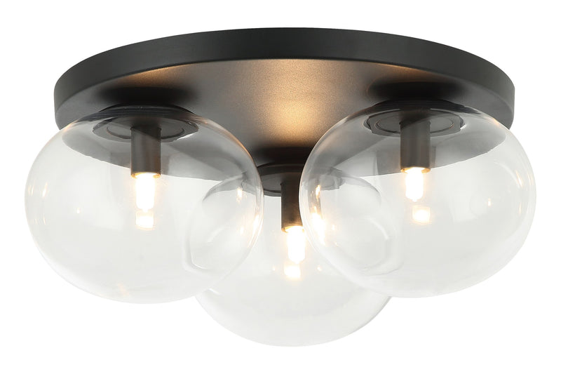Bulbus 3-Light Flush Mount in Matte Black