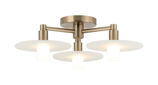 Monument 3-Light Semi-Flush Mount in Champagne Gold