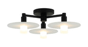 Monument 3-Light Semi-Flush Mount in Matte Black
