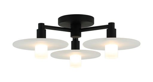 Monument 3-Light Semi-Flush Mount in Matte Black