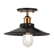 Bulstrode's Workshop 10" Semi-Flush Mount in Aged Gold Brass / Black