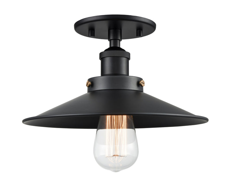 Bulstrode's Workshop 10" Semi-Flush Mount in Black / Black