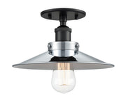 Bulstrode's Workshop 10" Semi-Flush Mount in Black / Chrome