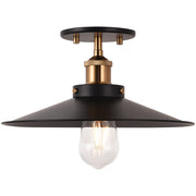 Bulstrode's Workshop 12" Semi-Flush Mount in Aged Gold Brass / Black
