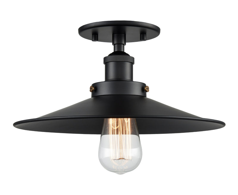 Bulstrode's Workshop 12" Semi-Flush Mount in Black / Black