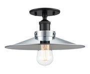 Bulstrode's Workshop 12" Semi-Flush Mount in Black / Chrome