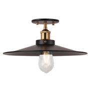 Bulstrode's Workshop 14" Semi-Flush Mount in Aged Gold Brass / Black