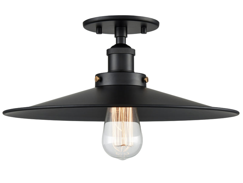 Bulstrode's Workshop 14" Semi-Flush Mount in Black / Black