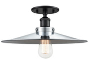 Bulstrode's Workshop 14" Semi-Flush Mount in Black / Chrome