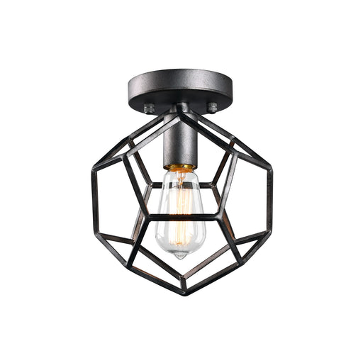 Geometry Series Semi-Flush Mount in Rusty Black
