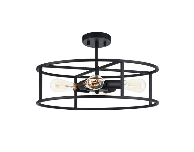 Candid 18" 4-Light Semi-Flush Mount in Rusty Black