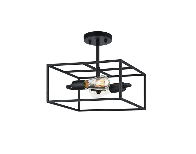 Candid 12" 2-Light Semi-Flush Mount in Rusty Black