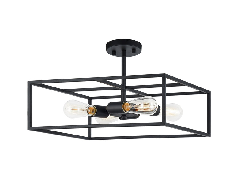 Candid 16" 4-Light Semi-Flush Mount in Rusty Black
