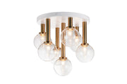 Stellar 7-Light Flush Mount in Aged Gold Brass