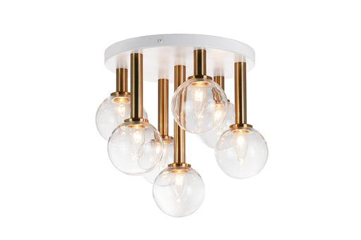 Stellar 7-Light Flush Mount in Aged Gold Brass