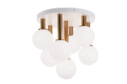 Stellar 7-Light Flush Mount in Aged Gold Brass