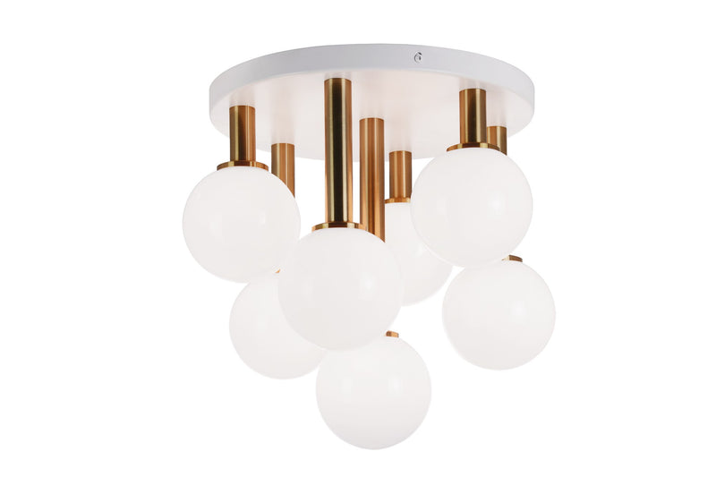 Stellar 7-Light Flush Mount in Aged Gold Brass