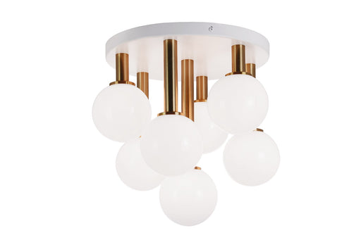 Stellar 7-Light Flush Mount in Aged Gold Brass