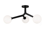 Rami 3-Light Semi-Flush Mount in Black