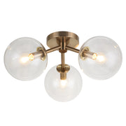 Novo 18" 3-Light Semi-Flush Mount in Aged Gold Brass