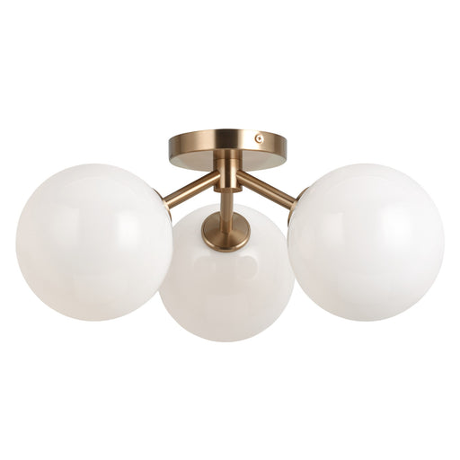 Novo 18" 3-Light Semi-Flush Mount in Aged Gold Brass