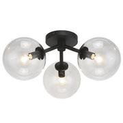 Novo 18" 3-Light Semi-Flush Mount in Black