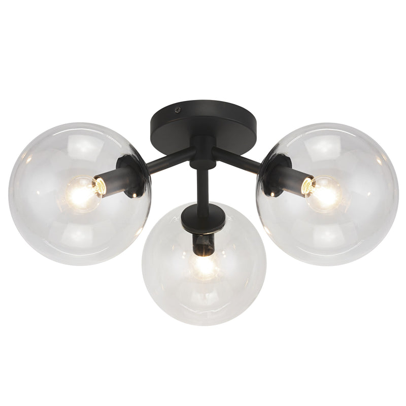 Novo 18" 3-Light Semi-Flush Mount in Black