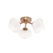 Novo 16.5" 3-Light Semi-Flush Mount in Aged Gold Brass