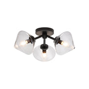 Novo 16.5" 3-Light Semi-Flush Mount in Black