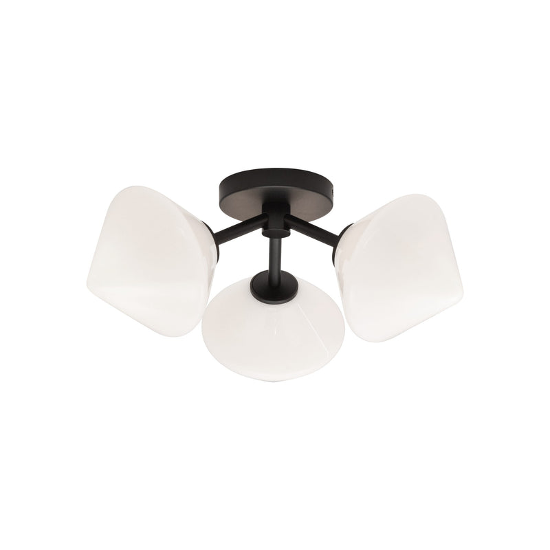 Novo 16.5" 3-Light Semi-Flush Mount in Black