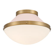 Xander 1 Light 12.25" Flush Mount in Vibrant Gold + Blush