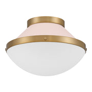 Xander 1 Light 12.25" Flush Mount in Vibrant Gold + Blush