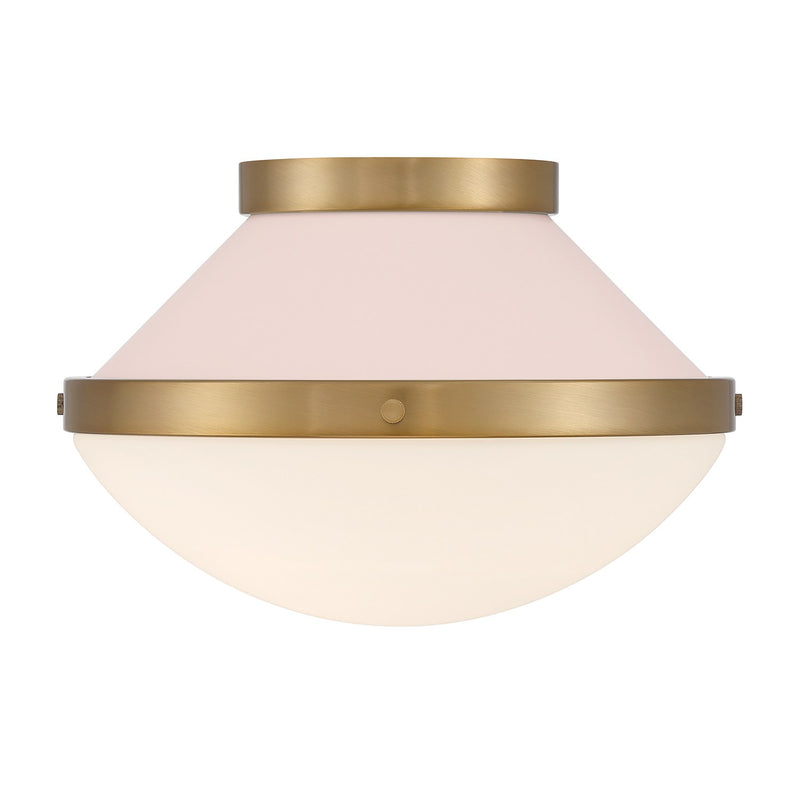 Xander 1 Light 12.25" Flush Mount in Vibrant Gold + Blush