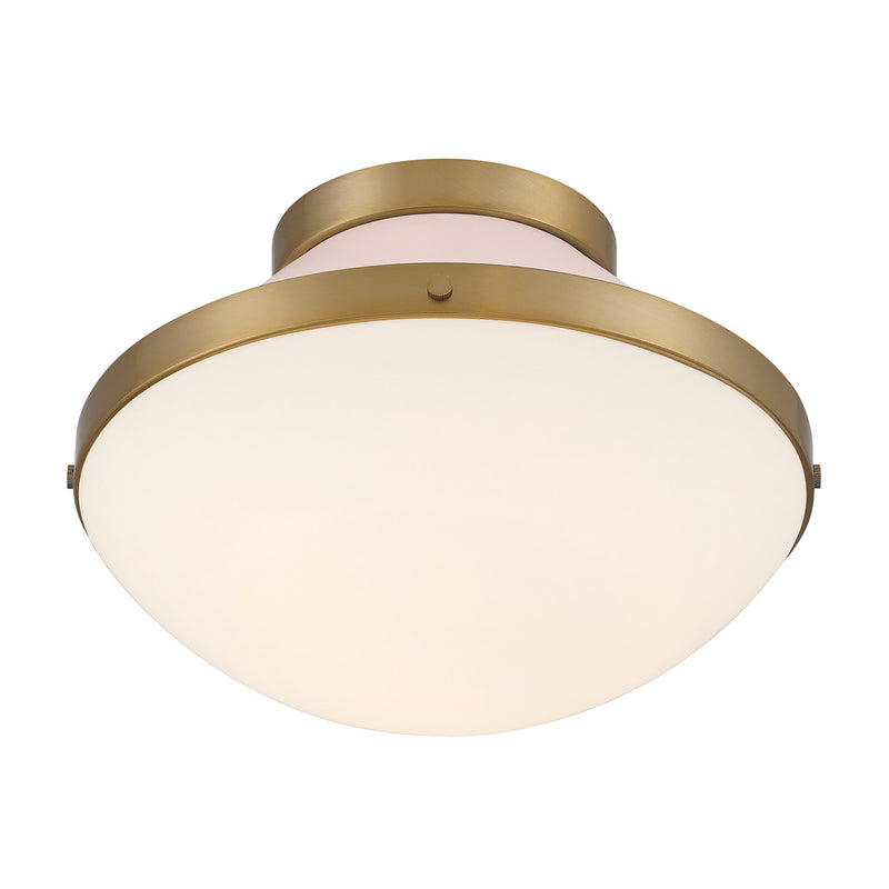 Xander 1 Light 12.25" Flush Mount in Vibrant Gold + Blush