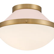 Xander 1 Light 12.25" Flush Mount in Vibrant Gold + Blush