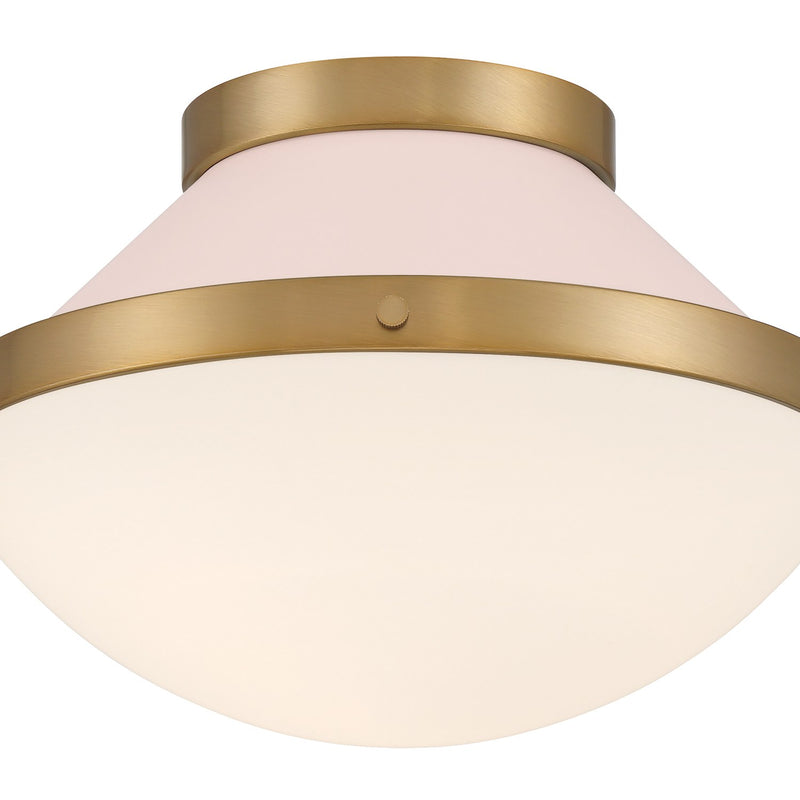 Xander 1 Light 12.25" Flush Mount in Vibrant Gold + Blush