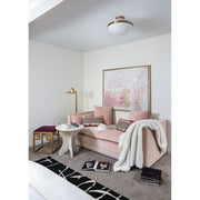 Xander 1 Light 12.25" Flush Mount in Vibrant Gold + Blush in a room setting