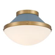 Xander 1 Light 12.25" Flush Mount in Vibrant Gold + Blue