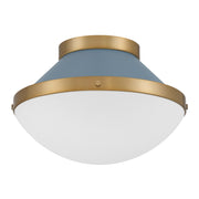 Xander 1 Light 12.25" Flush Mount in Vibrant Gold + Blue