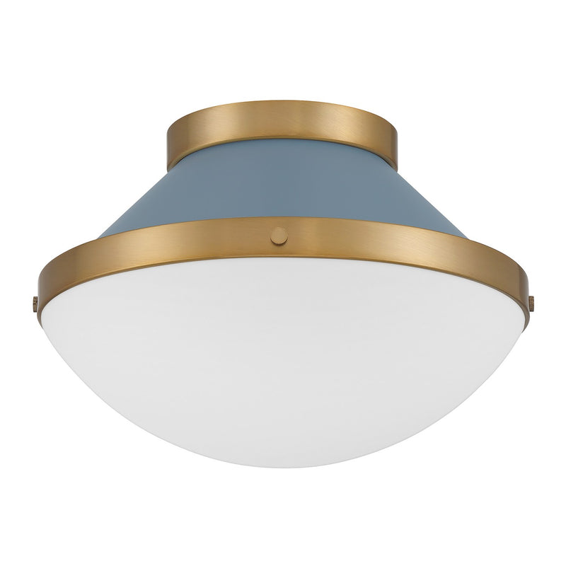 Xander 1 Light 12.25" Flush Mount in Vibrant Gold + Blue
